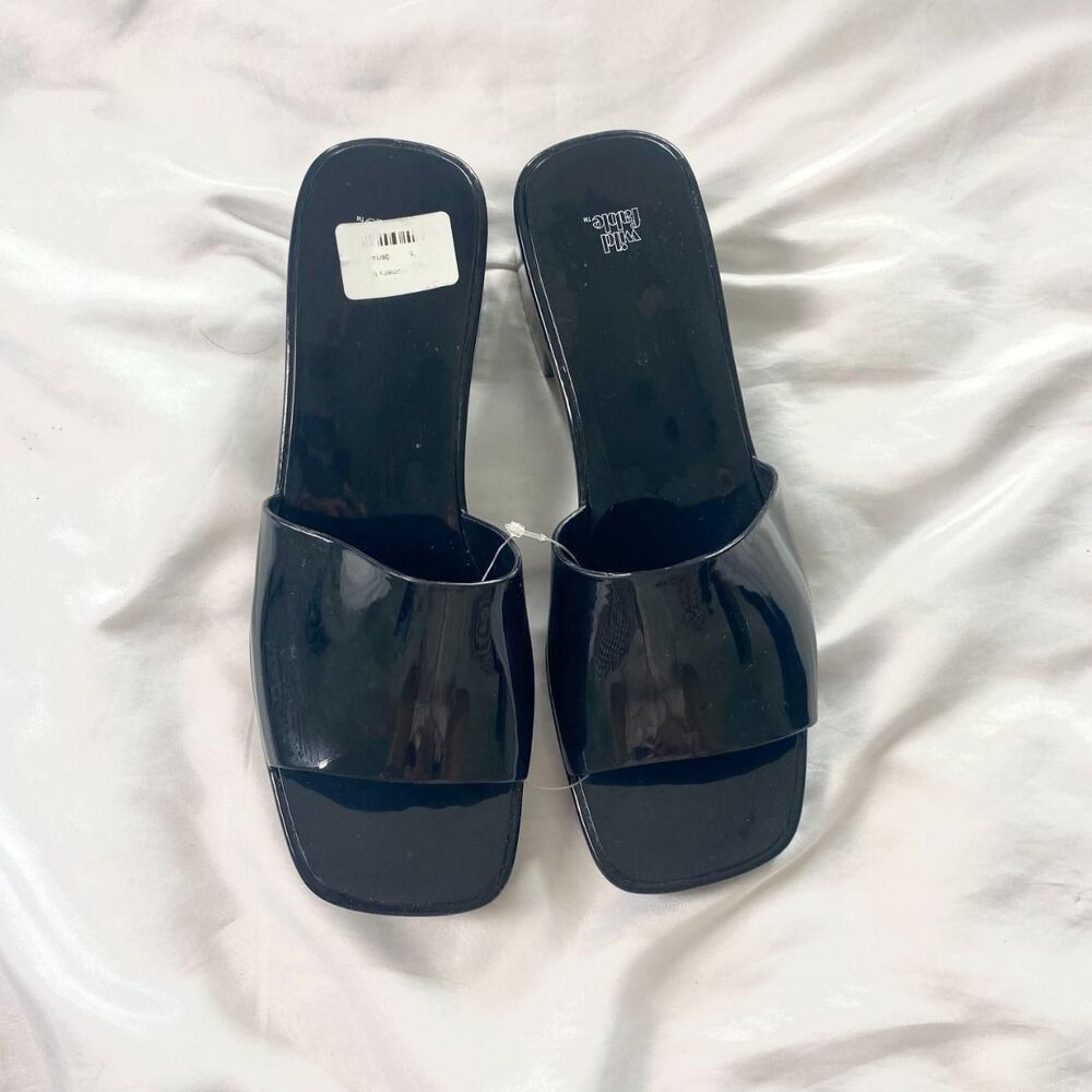 NEW Unworn Y2K Black Wild Fable Macy Mule Heels Sandals US 10 - Picture 2 of 6